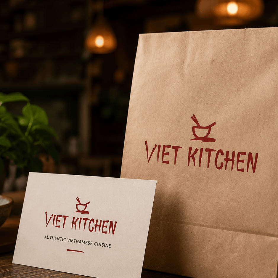 Viet Kitchen, Logo, Flyer, Take-away Verpackung