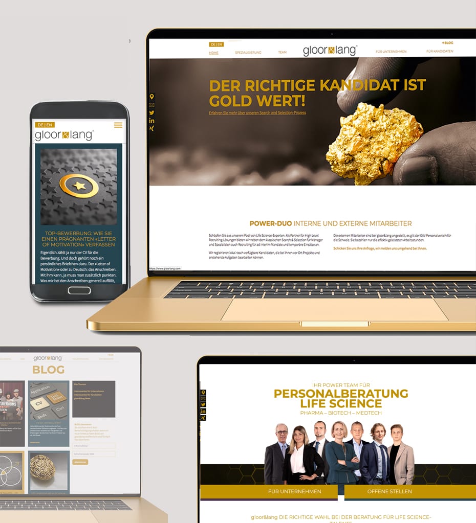Gloor & Lang, Webdesign, Responsive Design, digitales Erscheinungsbild