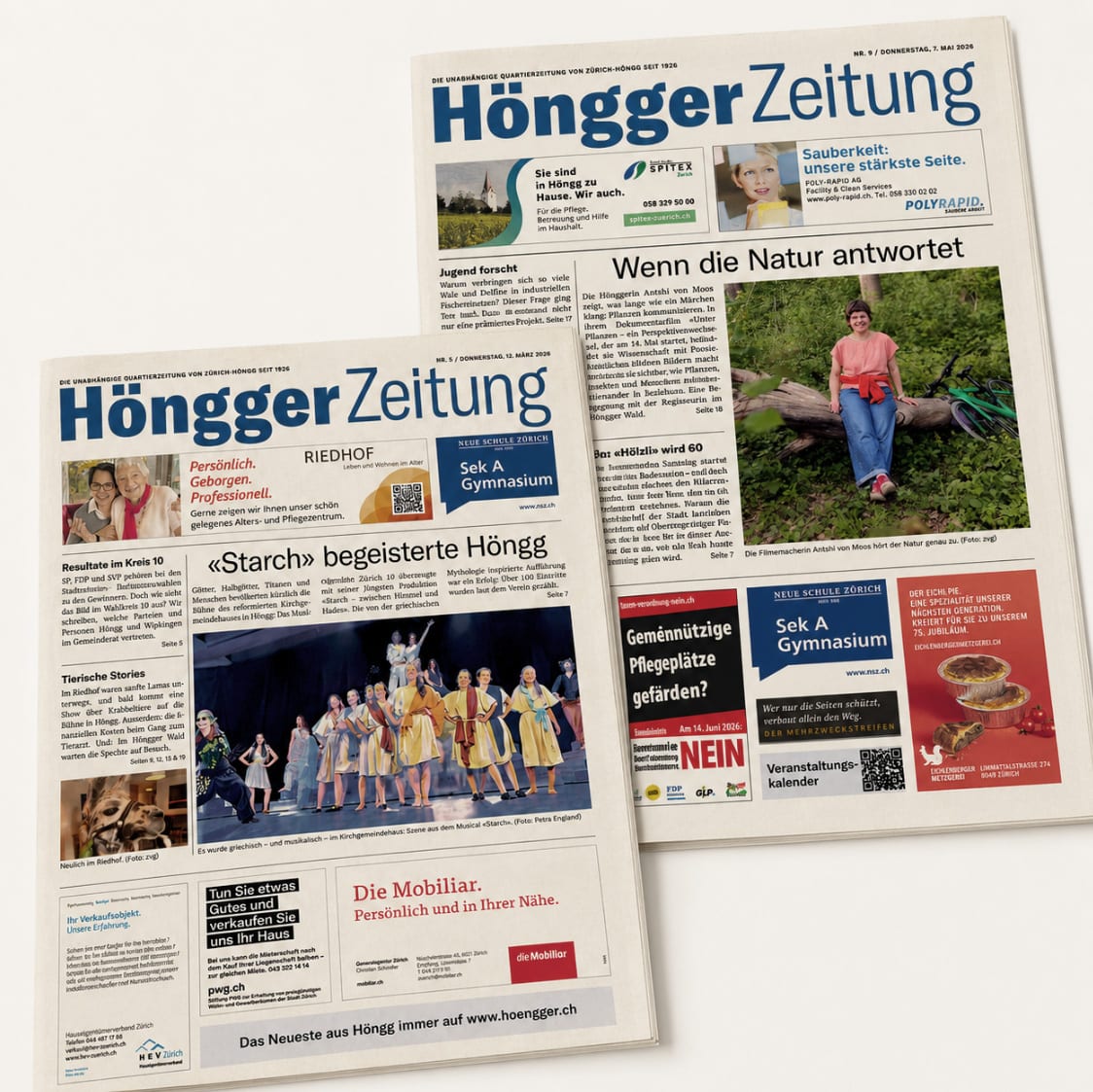 Höngger Zeitung, Zeitungsdesign, Layout, Print Design