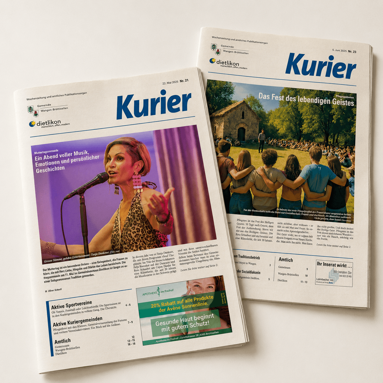 Kurier Zeitung, Zeitungsdesign, Layout, Printproduktion